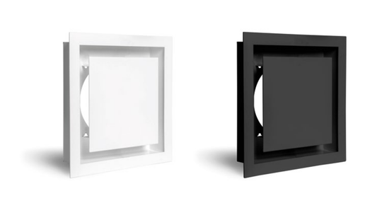 Grila semineu ARHITECTURE AIR 18 x 18 cm alb negru