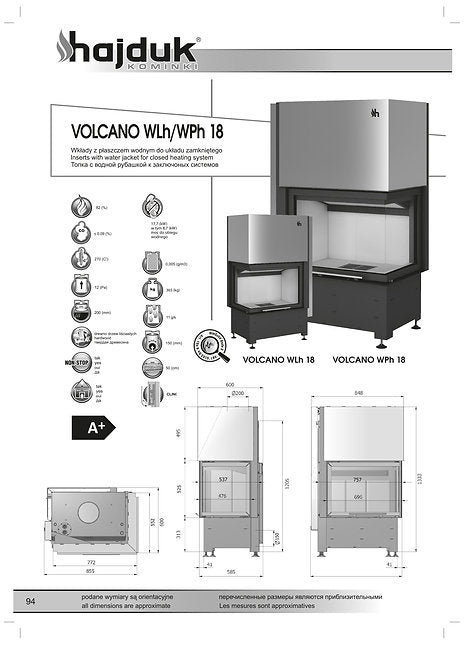 Termosemineu HAJDUK VOLCANO WPh 18 Termosemineu HAJDUK VOLCANO WPh 18