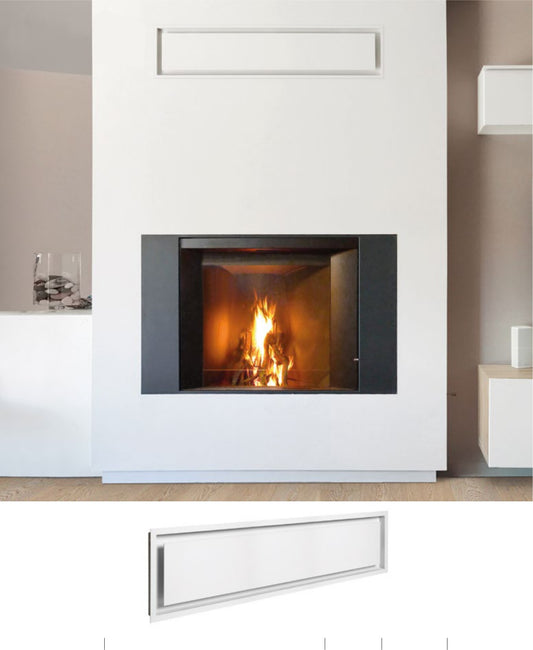Grila semineu ARHITECTURE AIR 90 X 25 cm alb negru