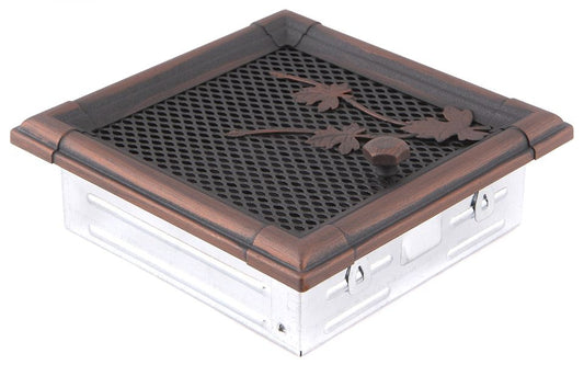Grila semineu jaluzea 16 x 16 Cupru patinat