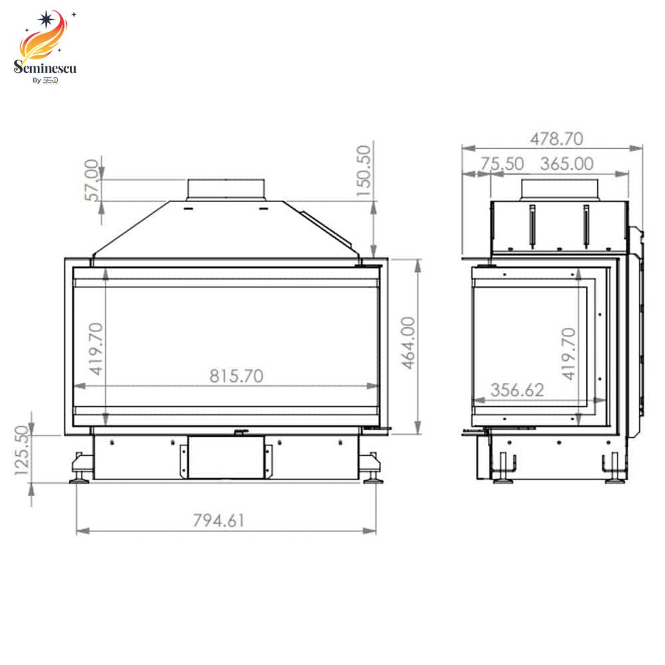 Semineu pe lemne A-Caminetti Crystal 80 Open Side Semineu pe lemne A-Caminetti Crystal 80 Open Side