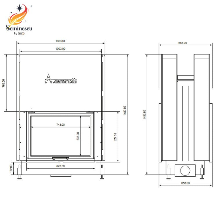 Semineu pe Lemne A-Caminetti FLAT W 90 X 60 Semineu pe Lemne A-Caminetti FLAT W 90 X 60