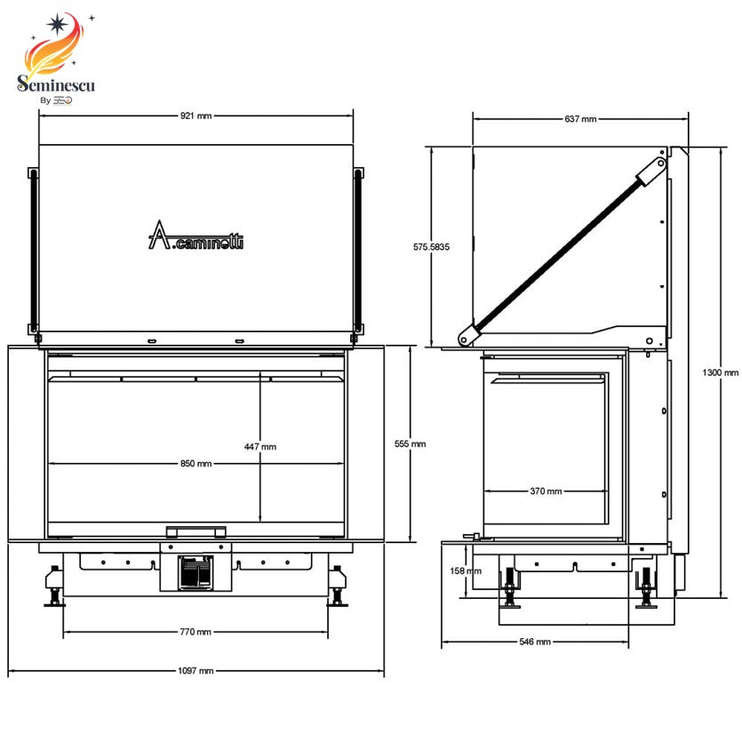 Semineu pe Lemne A-Caminetti CRYSTAL 90 MAX Semineu pe Lemne A-Caminetti CRYSTAL 90 MAX