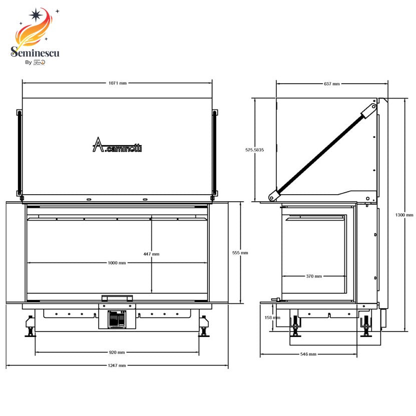Semineu pe Lemne A-Caminetti CRYSTAL 110 MAX Semineu pe Lemne A-Caminetti CRYSTAL 110 MAX
