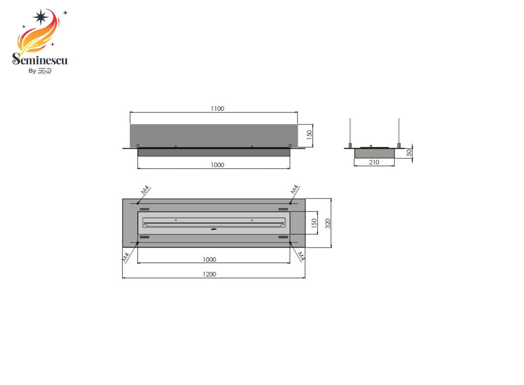 Semineu bioetanol Infire INSERT 1200 Semineu bioetanol Infire INSERT 1200