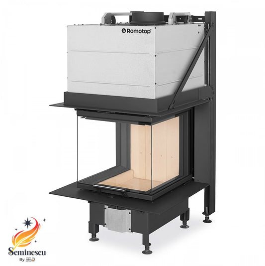 Semineu pe Lemne Romotop HEAT U 3G L 50.52.50 cu suport portant K1