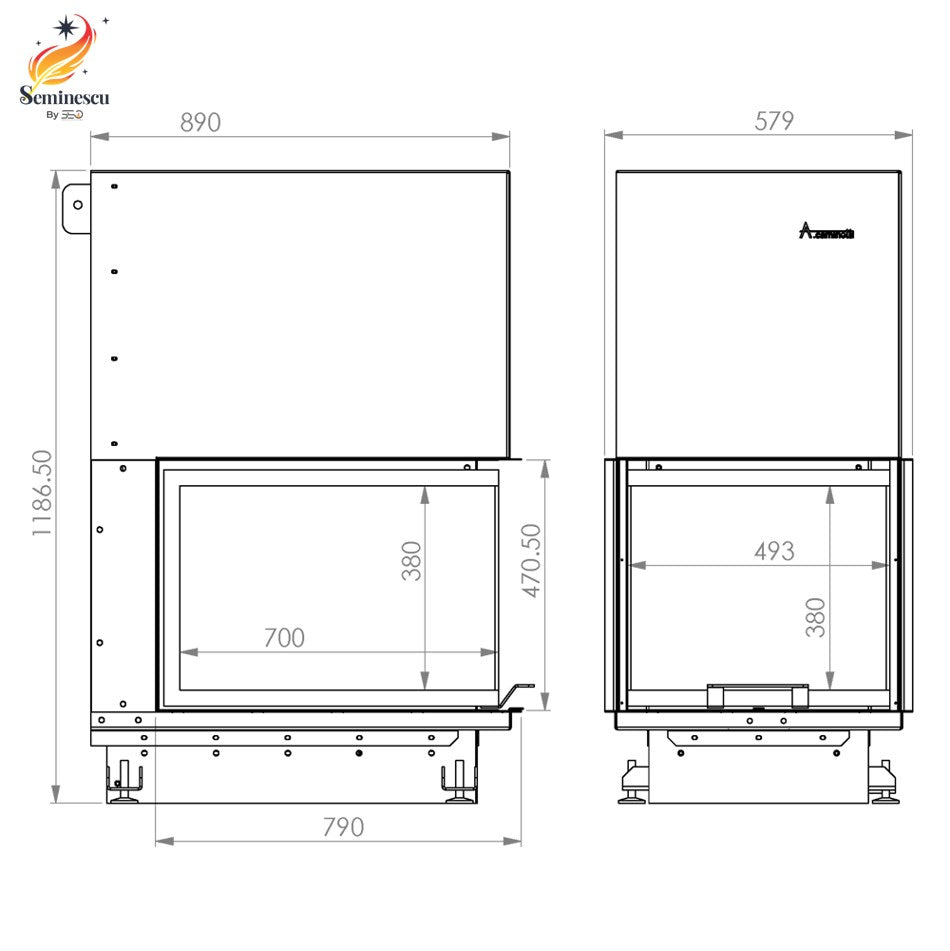 Semineu pe Lemne A-Caminetti CRYSTAL 3D 50/70 ECO Semineu pe Lemne A-Caminetti CRYSTAL 3D 50/70 ECO