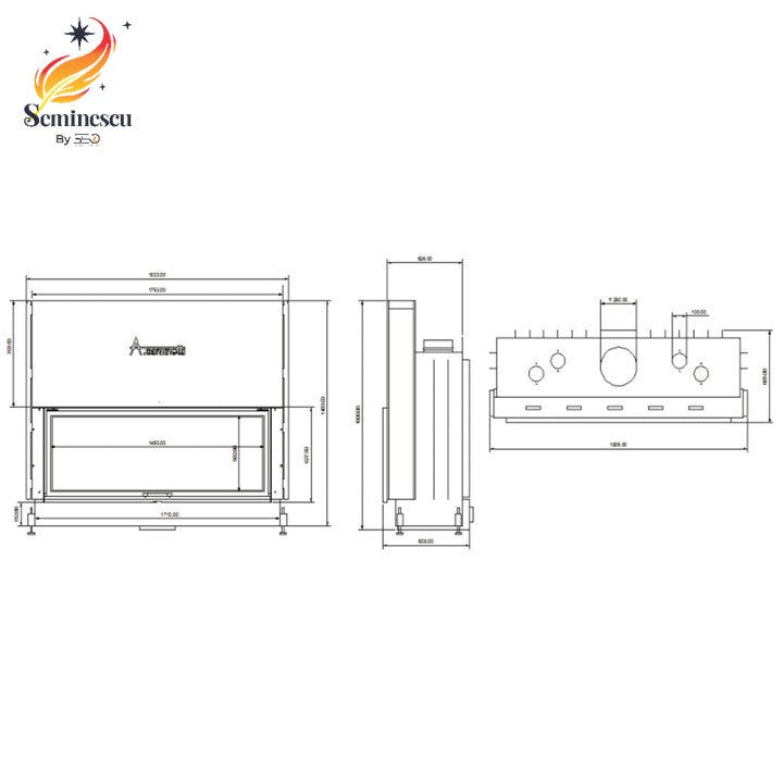 Semineu pe Lemne A-Caminetti FLAT 150 X 50 Semineu pe Lemne A-Caminetti FLAT 150 X 50