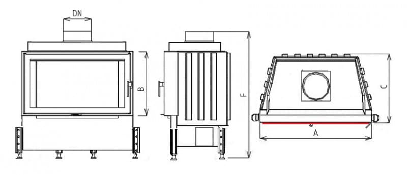 Semineu Cu Acumulare Pentru Case Pasive KOBOK Model Kazeta L LD 600/450 Semineu Cu Acumulare Pentru Case Pasive KOBOK Model Kazeta L LD 600/450