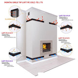 Grila Semineu pe colt LUFT 9x80x40 Alb Negru Grafit