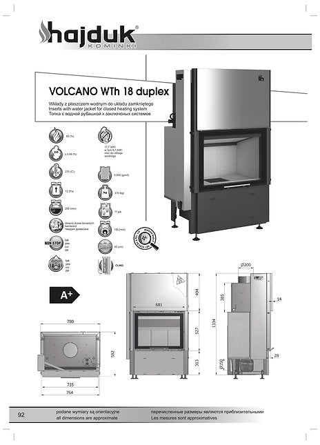 Focar termosemineu HAJDUK VOLCANO WTh 18