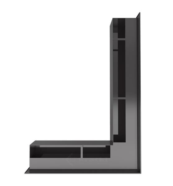 Grila colt semineu 9 x 40 x 80 cm lateral dreapta negru alb