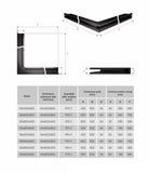 Grila Semineu pe colt LUFT 9x80x40 Alb Negru Grafit