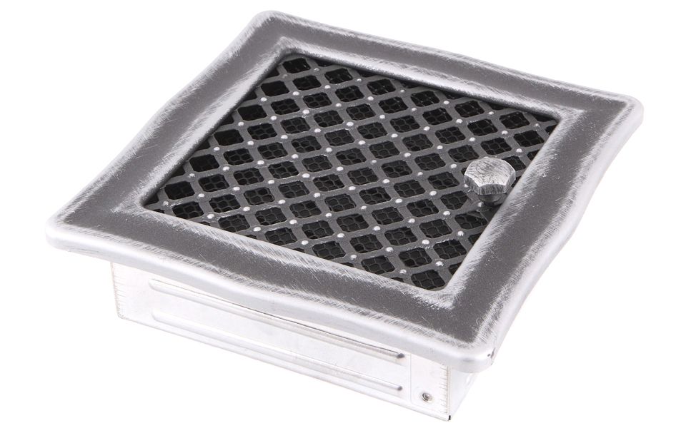 Grila Semineu DECO jaluzea 16 X 16cm Argintiu Patinat