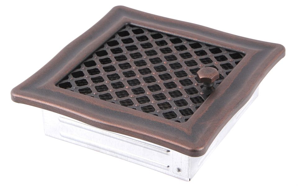 Grila Semineu DECO jaluzea 16 X 16cm Cupru Patinat