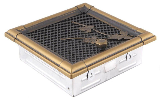 Grila semineu jaluzea RETRO 16 x 16cm Auriu Patinat