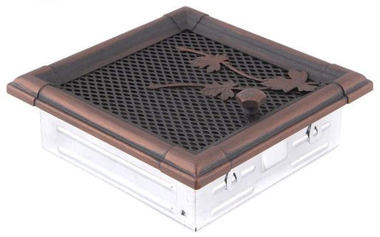 Grila semineu jaluzea RETRO 16 x 32cm Cupru Patinat