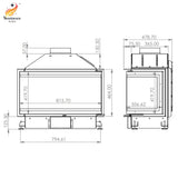 Semineu pe lemne A-Caminetti Crystal 80 Open Side