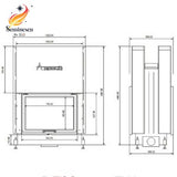 Semineu pe Lemne A-Caminetti FLAT W 75 X 60