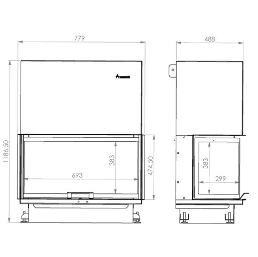 Semineu pe Lemne Premium CRYSTAL 80 MAX ECO