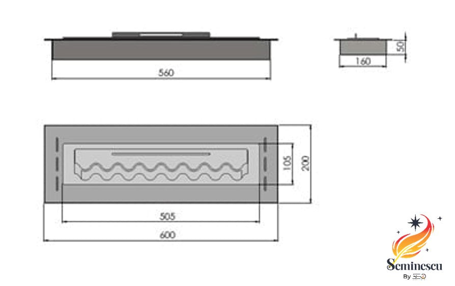 Semineu cu bioetanol Infire INBOX 600