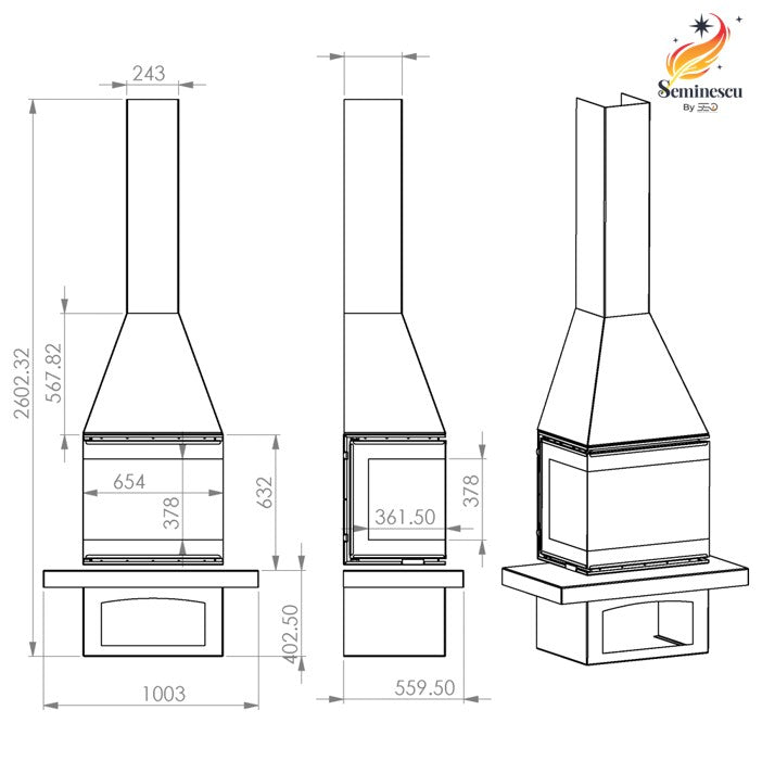 Semineu pe Lemne A-Caminetti Mediterranean C65