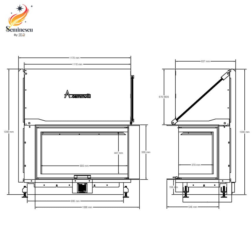 Semineu pe Lemne A-Caminetti QUATTRO R100