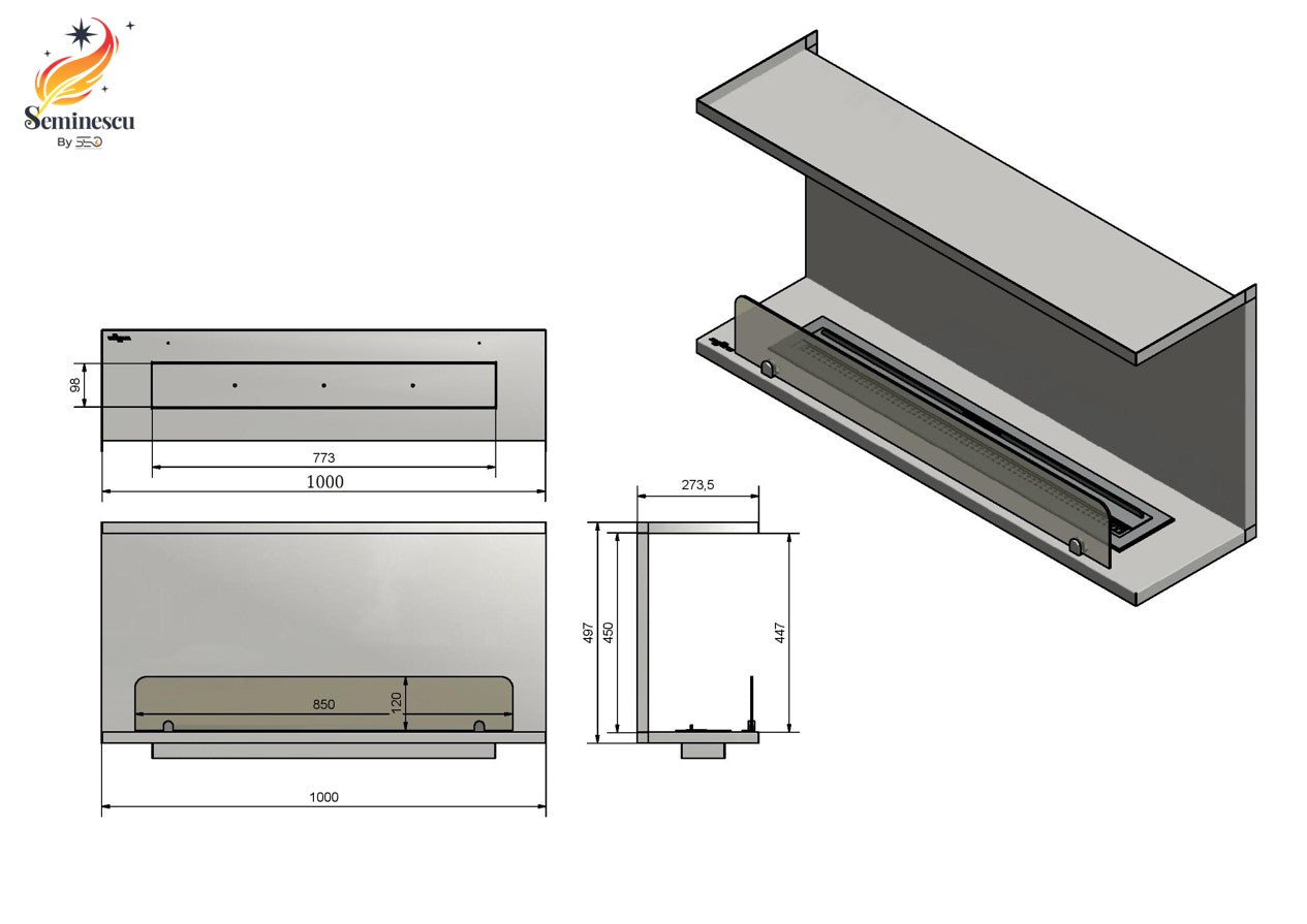 Semineu bioetanol Infire INSIDE C1000 Vers2