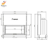 Semineu pe Lemne A-Caminetti FLAT 120 X 50