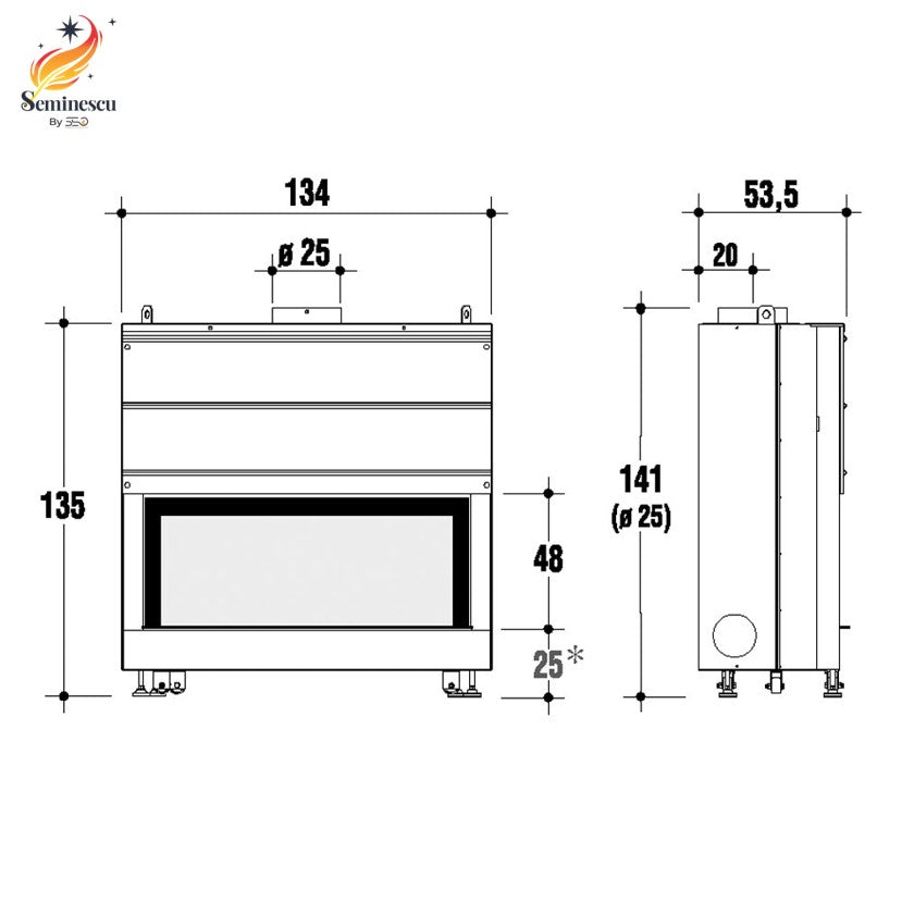 Semineu pe Lemne Caminetti Montegrappa CM Serie Light 06