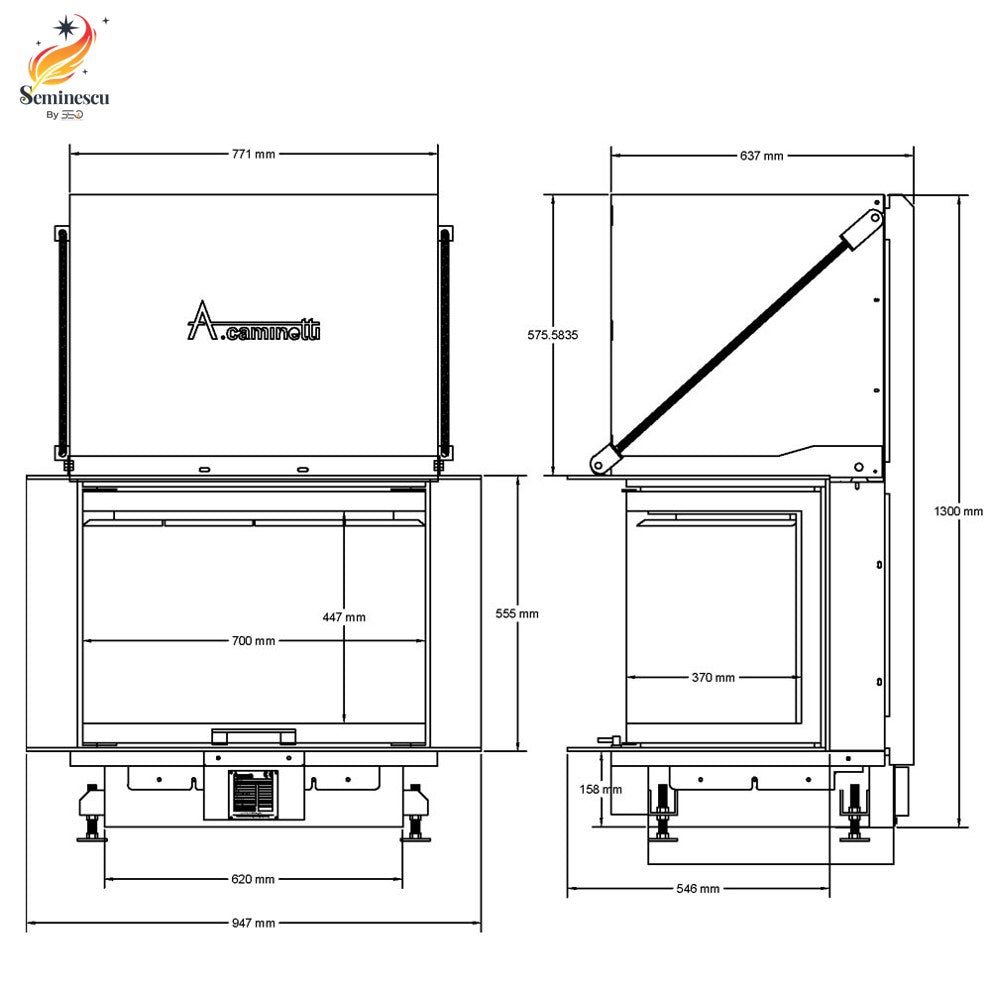 Semineu pe Lemne A-Caminetti CRYSTAL 80 MAX