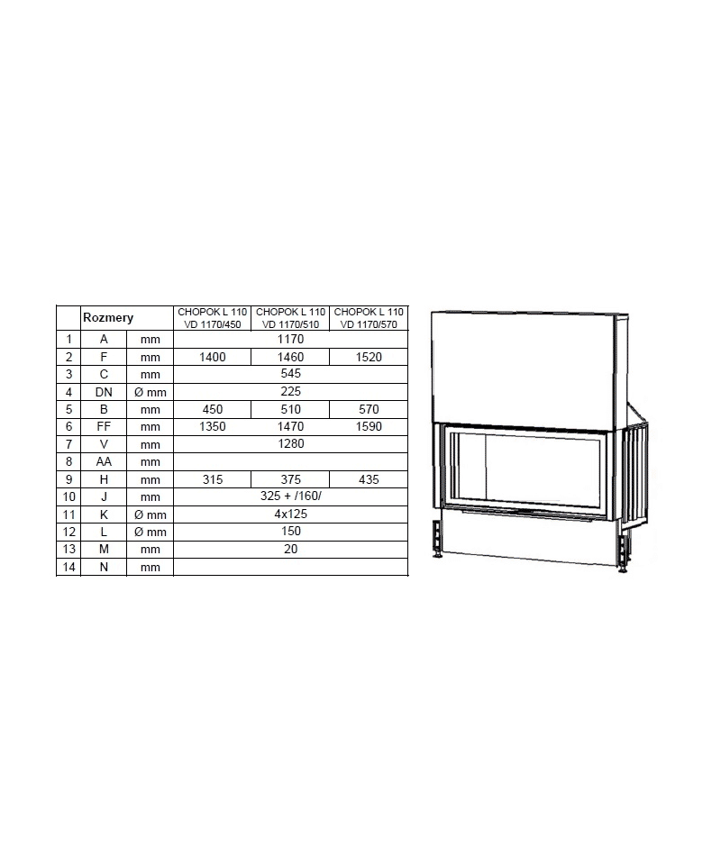 Semineu Cu Acumulare KOBOK Model Chopok VD 1170 / 450 21 KW