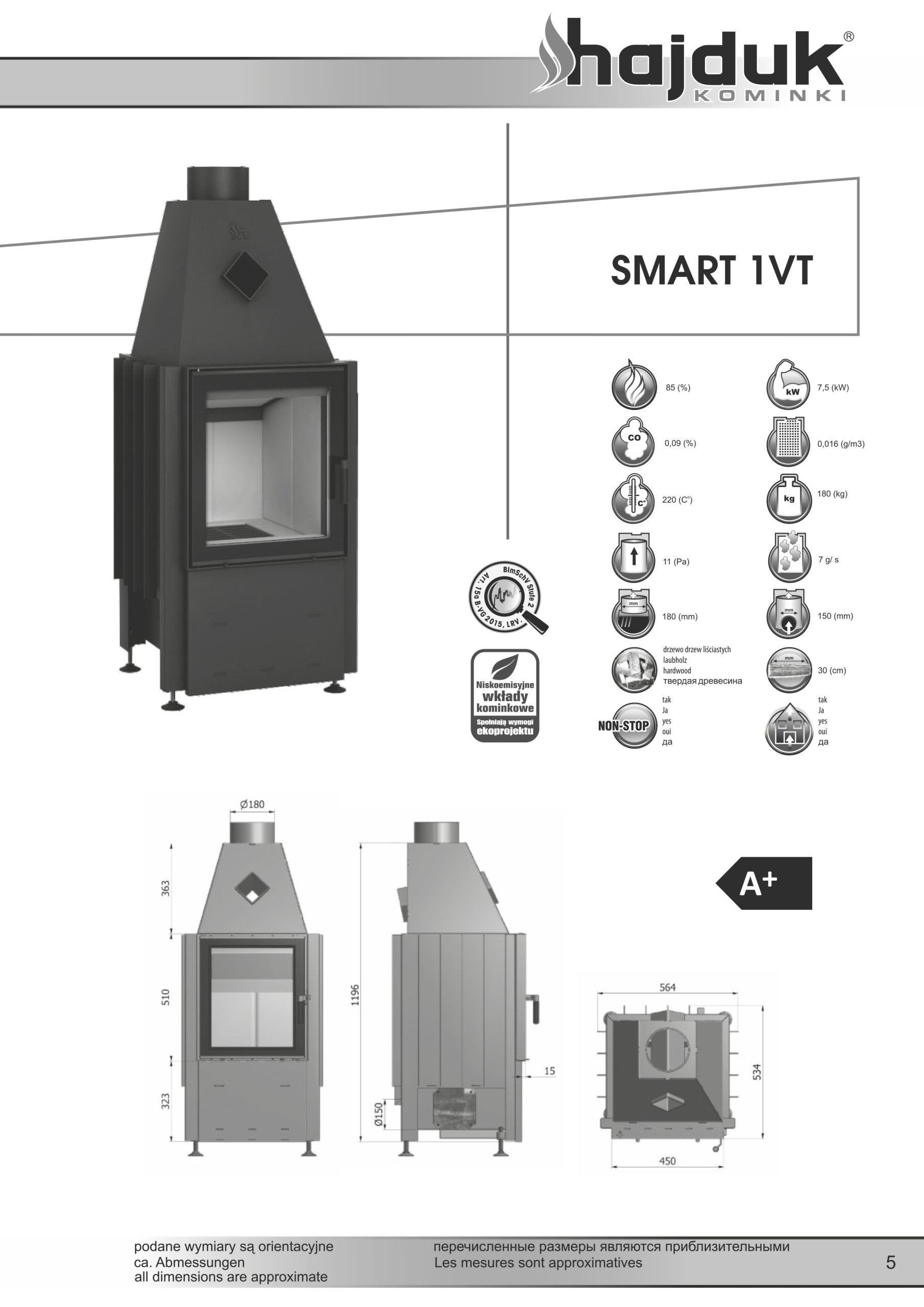HAJDUK SMART 1VT semineu pe lemne