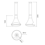 Semineu suspendat Traforart Doria diametru 91 cm
